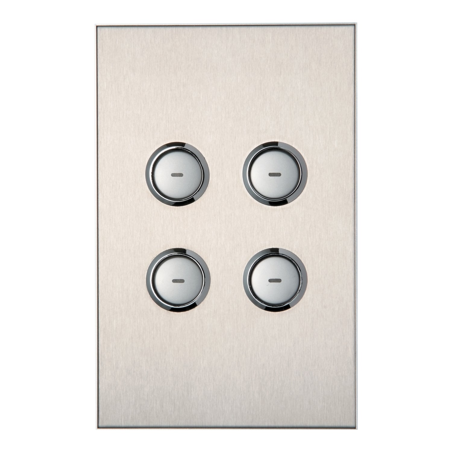 Clipsal Glass Fascia, C-Bus Control and Management System, 4 Gang, Saturn Series, Rectangular Stainless Steel- 5084F-J0- Facia to suit wall plate (5084J80) *Facia only. Wall plate not included.