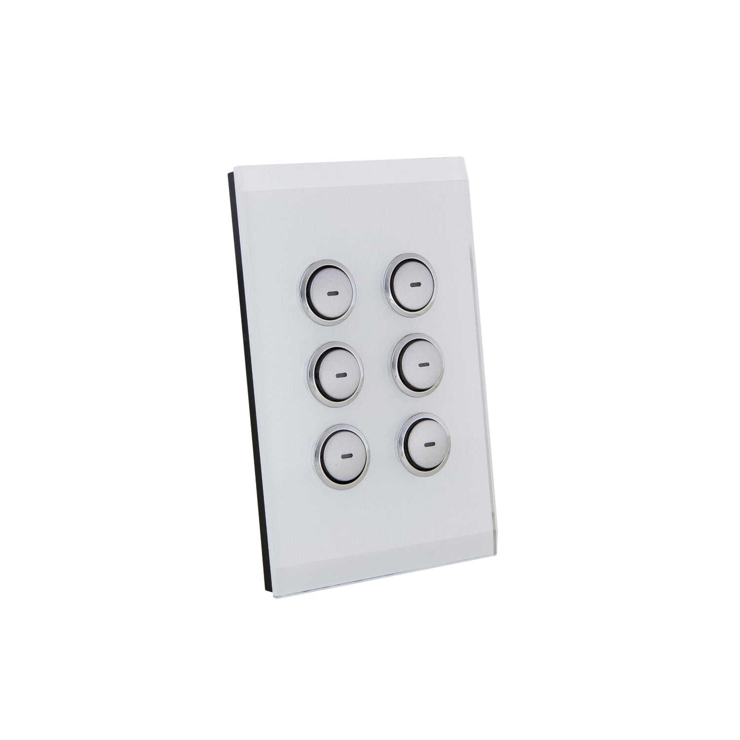 Clipsal Glass Fascia, C-Bus Control and Management System, 6 Gang, Saturn Series, Rectangular White- 5086F-PW- Facia to suit wall plate (5086PW) *Facia only. Wall plate not included.