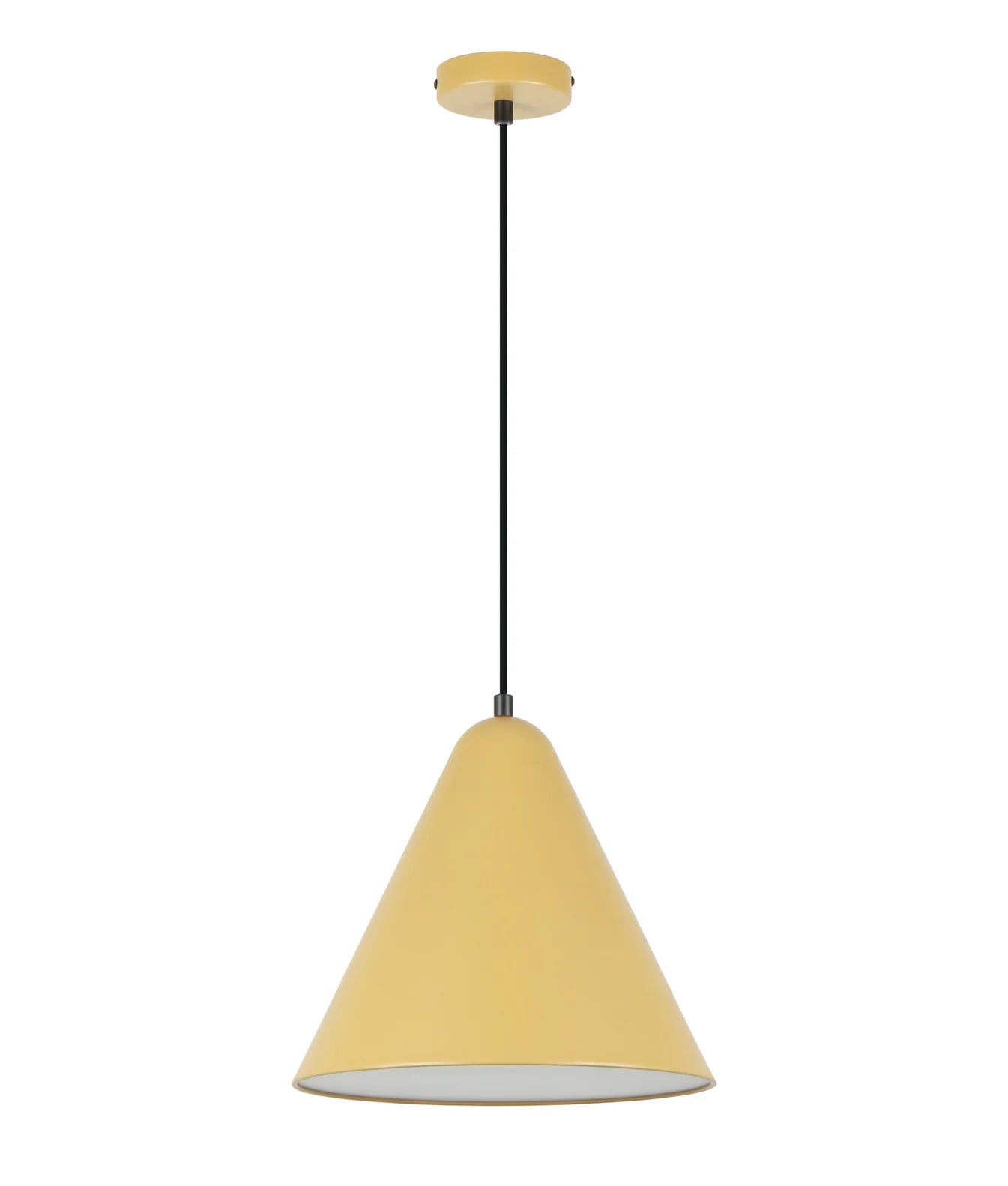 CLA KONUS: Interior Iron Shade with Frosted Diffuser Pendants Mustard Yellow/ Matt Green/ Terra Cotta/ Apple Green 240V- KONUS