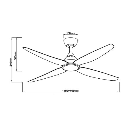 SAL LEURA 56 SDCF11/56/4 4 Blade Ceiling Fans 30W 240V- SDCF11/56/4