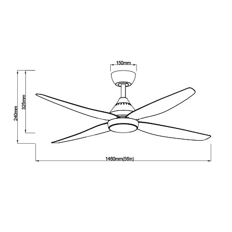 SAL BARDEN 52 SDCF21/52/4 4 Blade Ceiling Fans 30W 240V- SDCF21/52/4