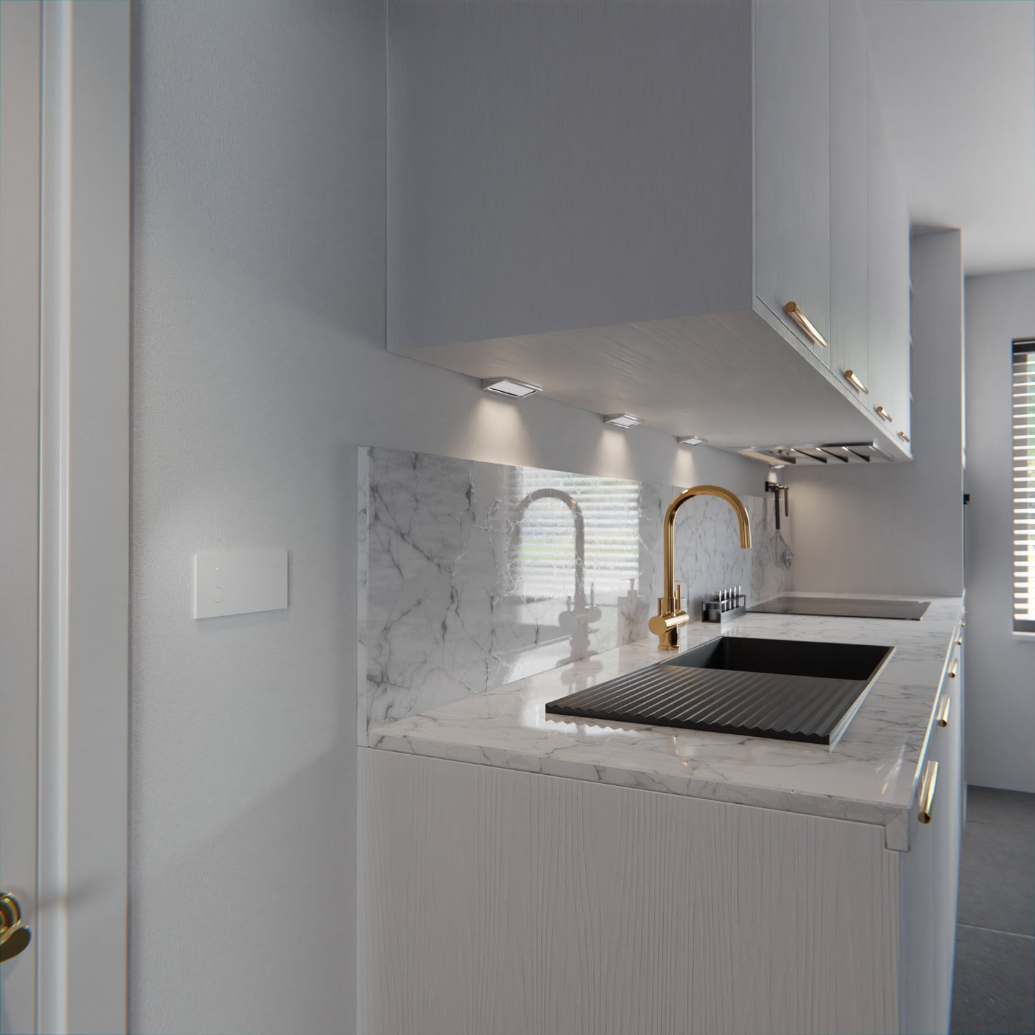 Clipsal Flush Switch, Clipsal Solis, Horizontal Mount, 1 Gang Matt Black/ Matt White 230V-240V- 1041PA-ZB, 1041PA-ZW