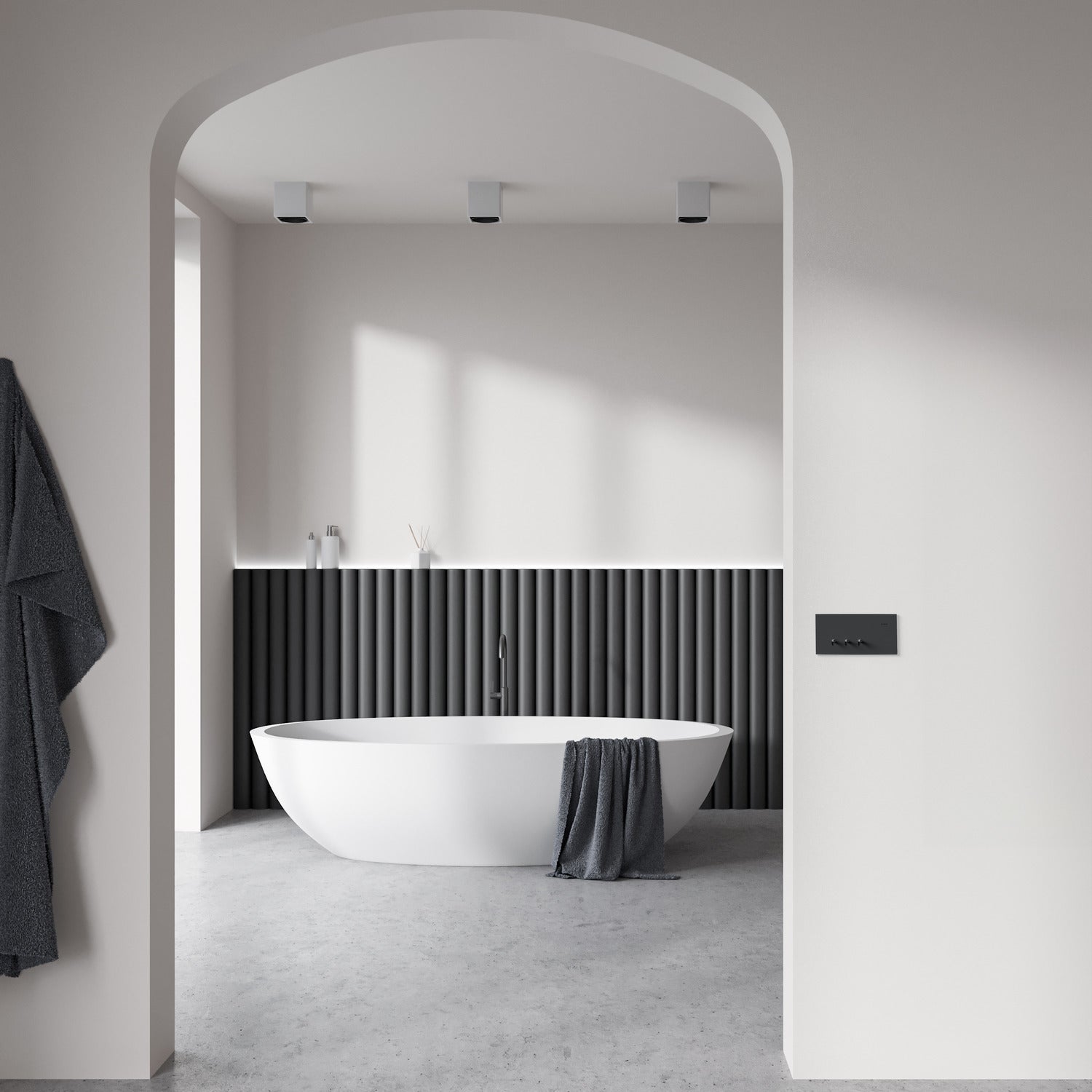 Clipsal Flush Switch, Clipsal Solis T Series, Horizontal Mount, 3 Gang Ebony Aluminium/ Ceramic White 230V-240V- 1043TA-EA, 1043TA-WC