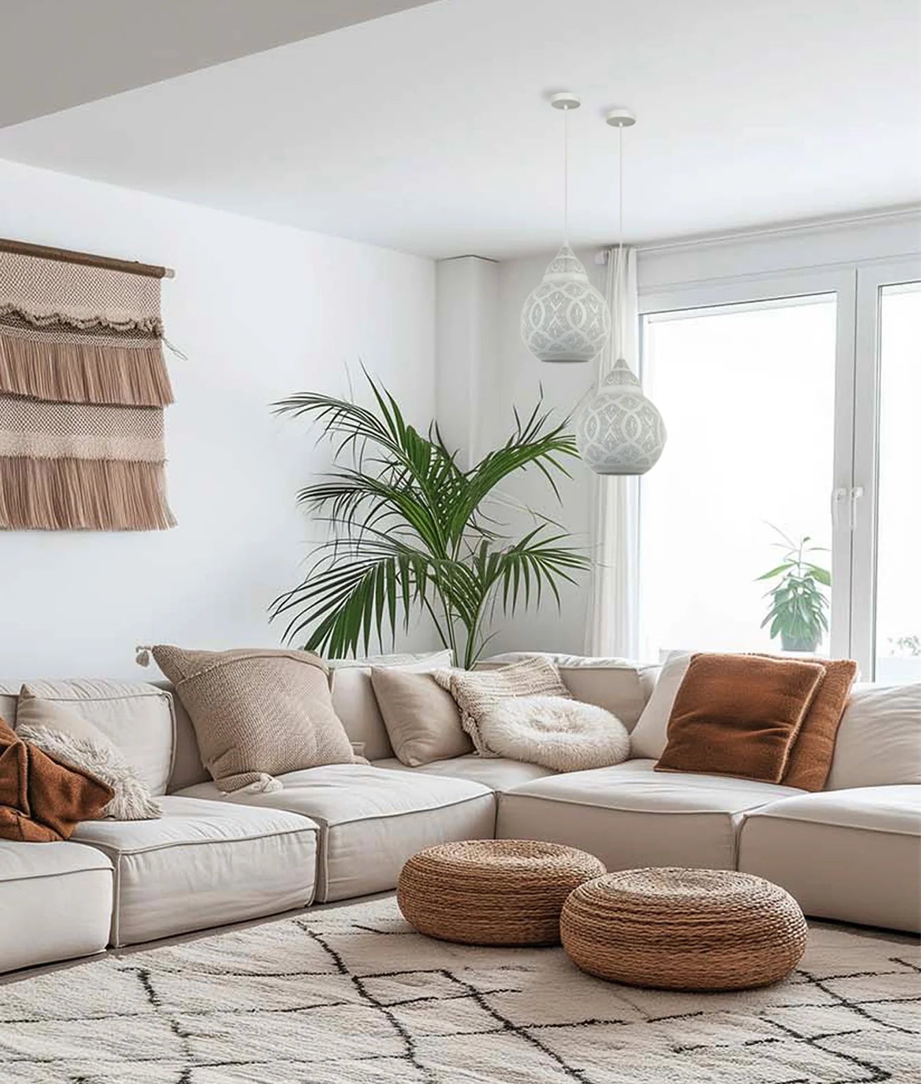 CLA MARRAKESH: Bohemian Bell Shape LED Interior Pendants White 220-240V - MARRAKESH06 - CLA Lighting