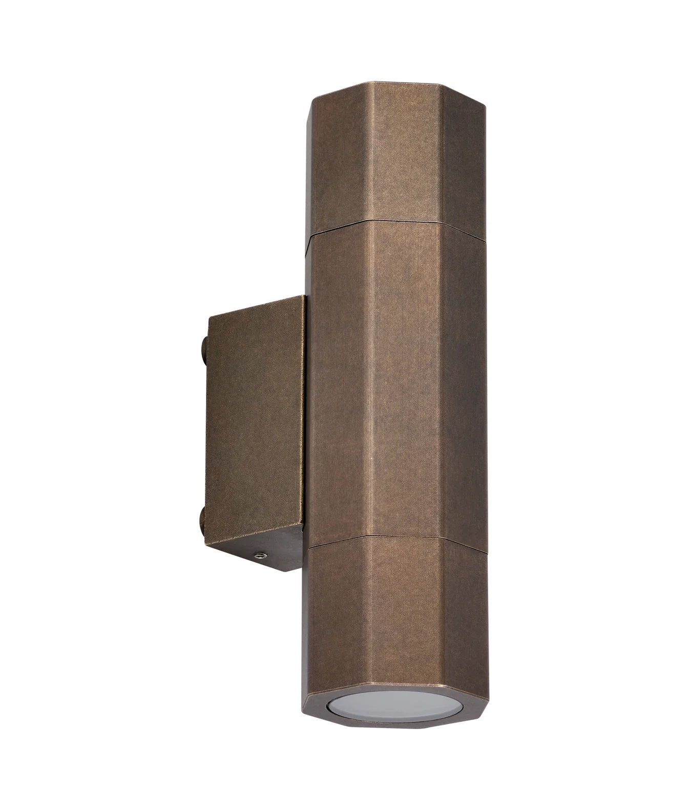 CLA OCTO: GU10 Octagonal Up/Down Exterior Wall Pillar Lights Black/ White/ Aged Brass 265V IP65- OCTO