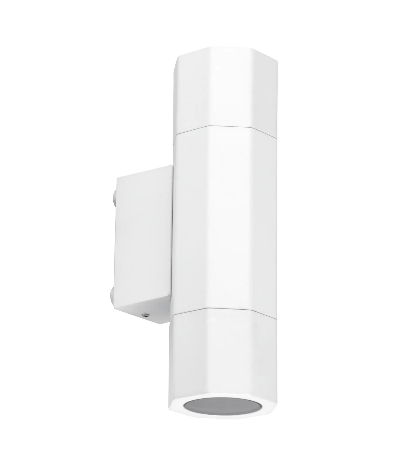 CLA OCTO: GU10 Octagonal Up/Down Exterior Wall Pillar Lights Black/ White/ Aged Brass 265V IP65- OCTO