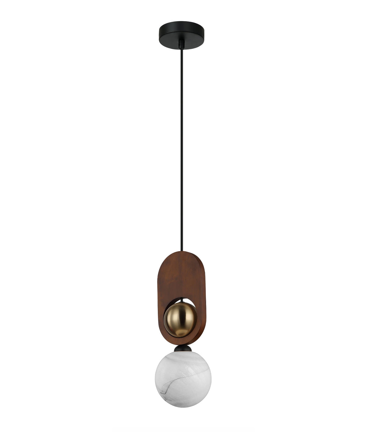 CLA PALTA2 red wood pendant on white background
