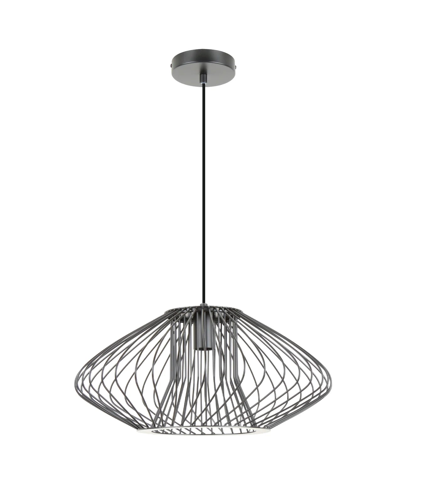 CLA PARRILLA: Oval Cage Iron 440mm Interior Pendants Matt Black/ Antique Brass 240V- PARILLA1, PARILLA2