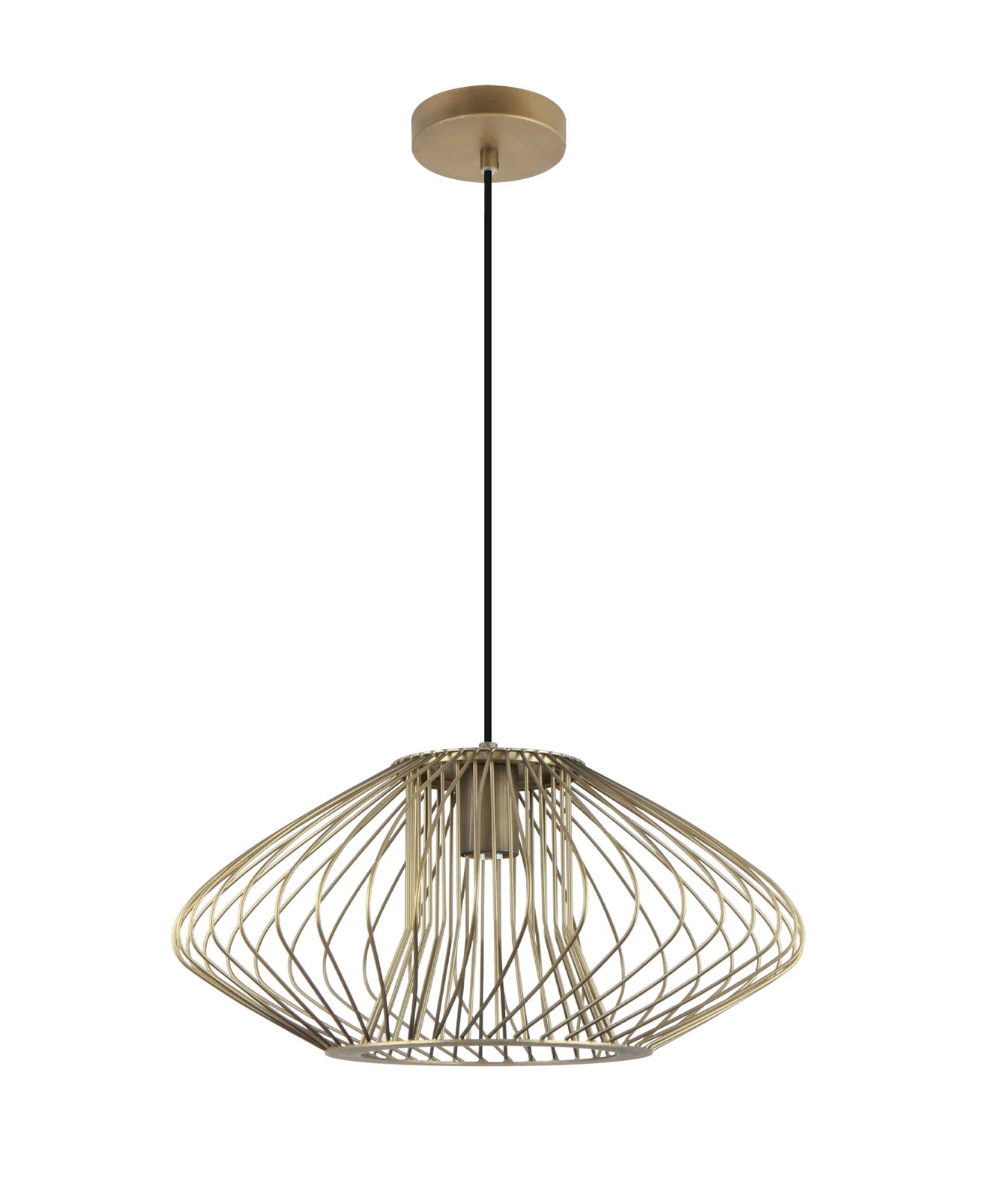 CLA PARRILLA: Oval Cage Iron 440mm Interior Pendants Matt Black/ Antique Brass 240V- PARILLA1, PARILLA2