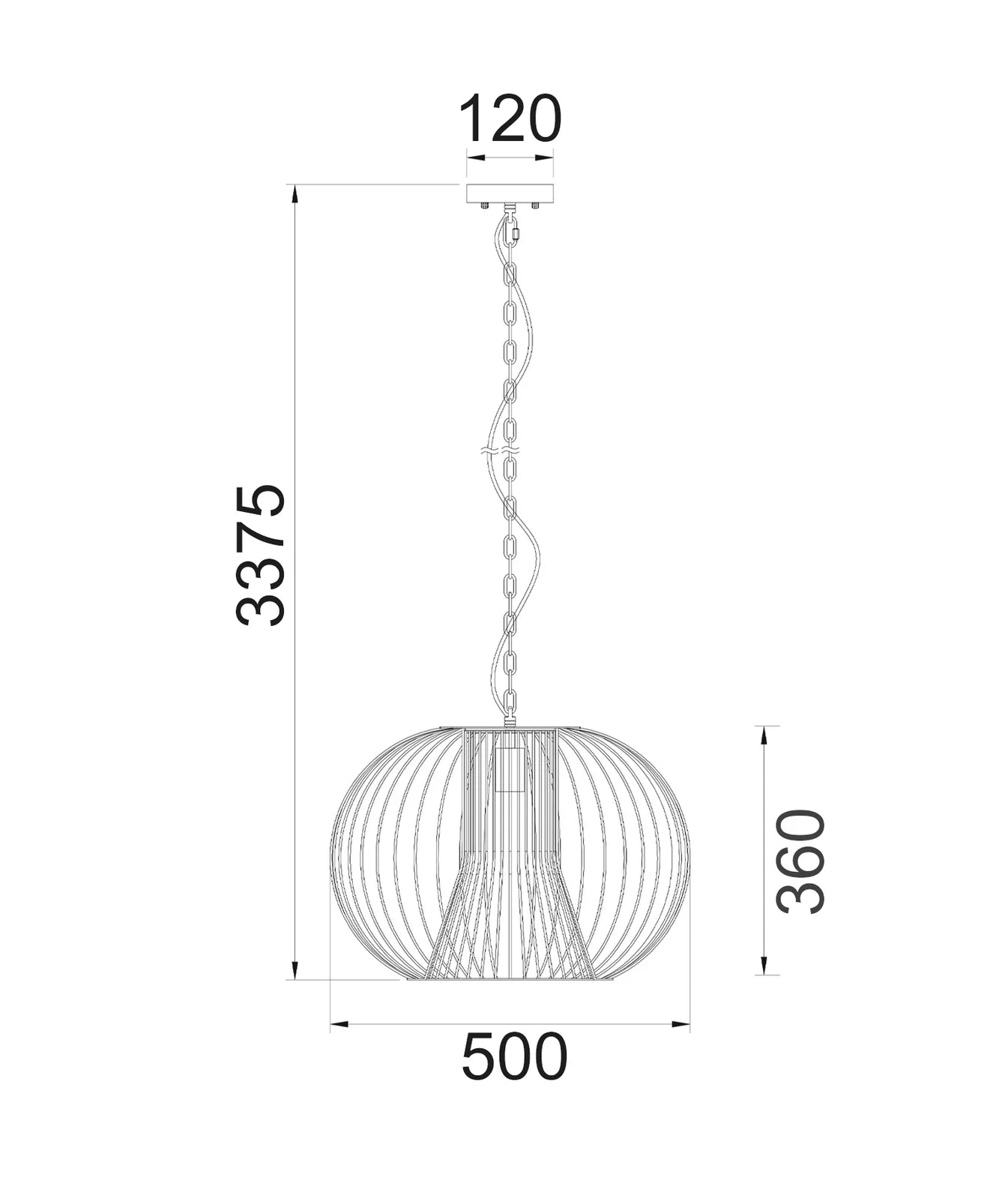 CLA PARRILLA: Round Cage Iron Interior Pendants Matt Black/ Antique Brass 240V- PARRILLA5, PARRILLA6