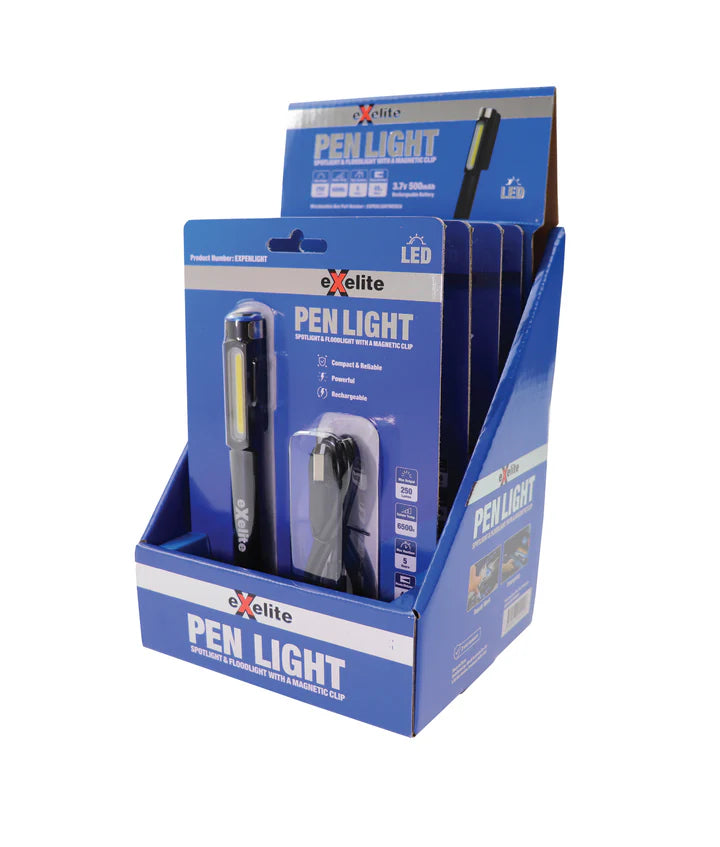 CLA PEN LIGHT: Spotlight & Floodlight with A Magnetic Clip 6500K Black - PENLIGHT