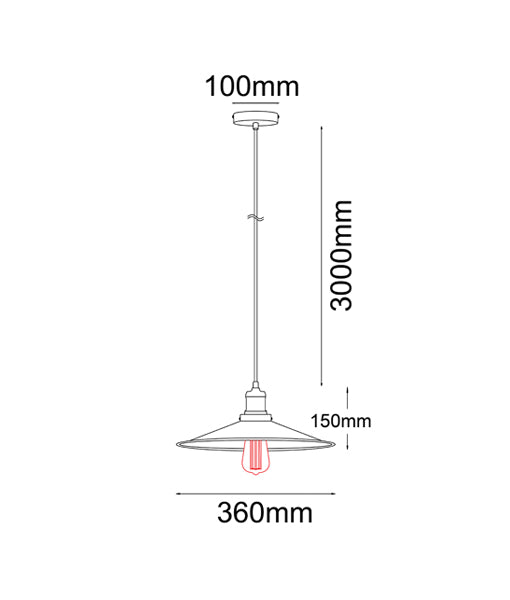 CLA PIATTO: Iron Coolie Interior Pendant Black 220-240V - PIATTO2 - CLA Lighting