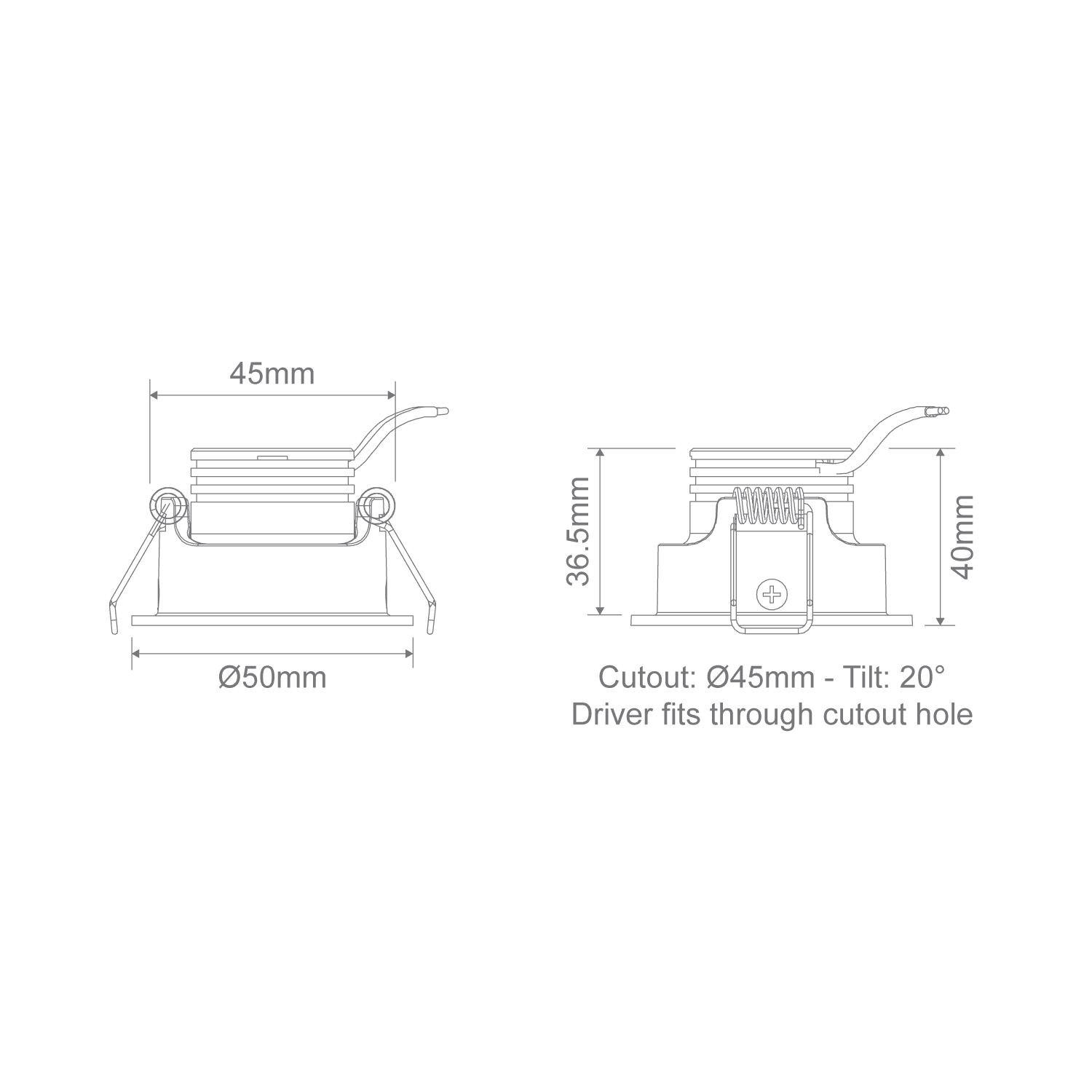 Domus Pico-3 Mini Round Dimmable Tiltable LED Downlight Kit Tri- Black/ White 3W 240V IP40 - 21577, 21663, 21664