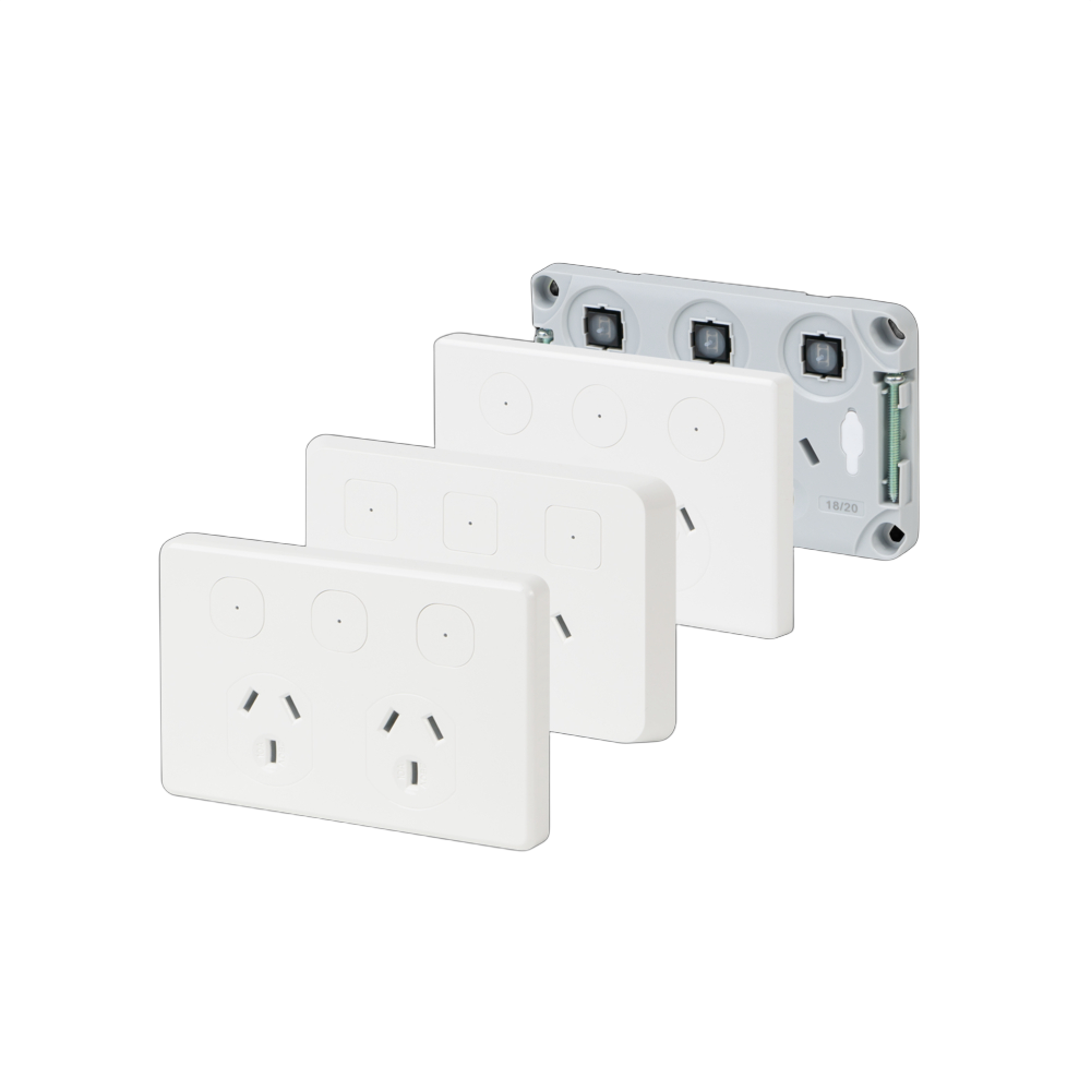 SAL PIXIE AMBIENCE GPO SMART SOCKET Clipsal White / Grey / Black 2400W 240V IP20 - SPO23- SAL Lighting