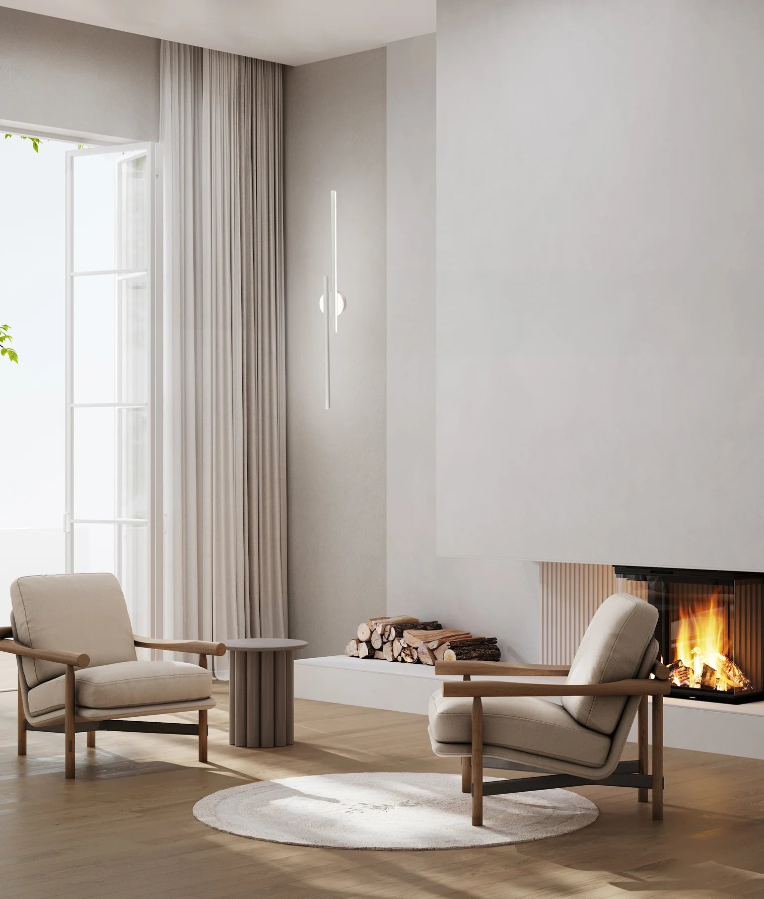 CLA RACHA: Linear Interior Wall Lights Tri- Black/ White/ Brass 22W 250V IP20- RACHA1, RACHA2, RACHA3