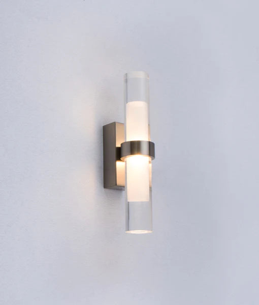 CLA ROME: City Series Tubular Up/Down Interior Wall Lights 3000K Satin Chrome 2W 240V IP20- ROMEG2