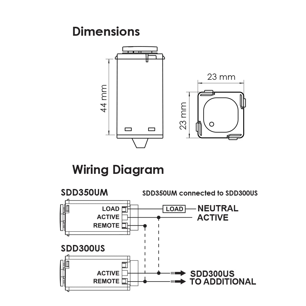 SAL SDD300US Secondary Digital Dimmer Electrical Accessories White 300W 240V IP20 - SDD300US