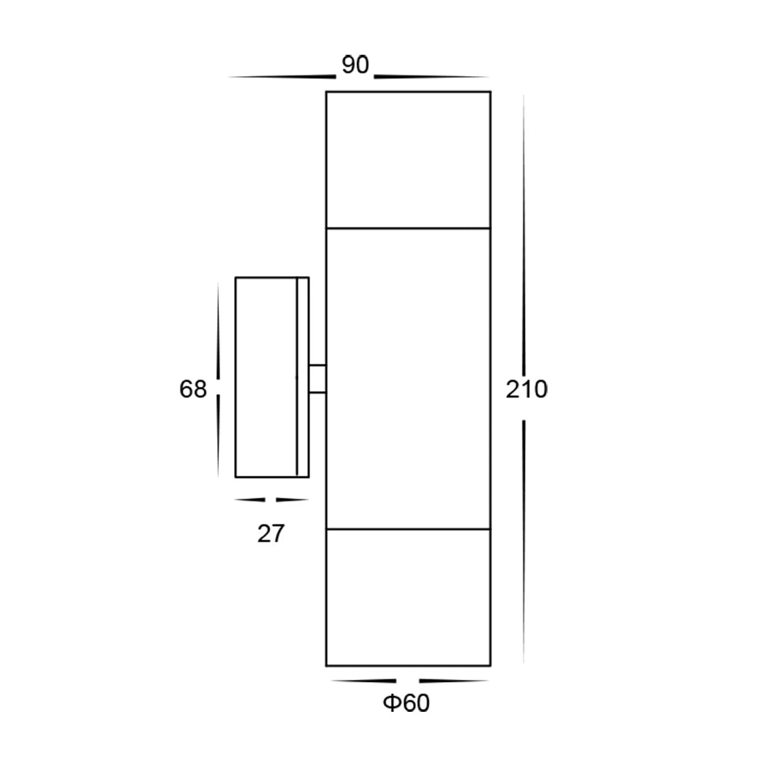 SAL BONDI DZINE T Exterior Wall Lights Tri- Antique Brass 2x4W 240V IP65- SE7122TC/AB
