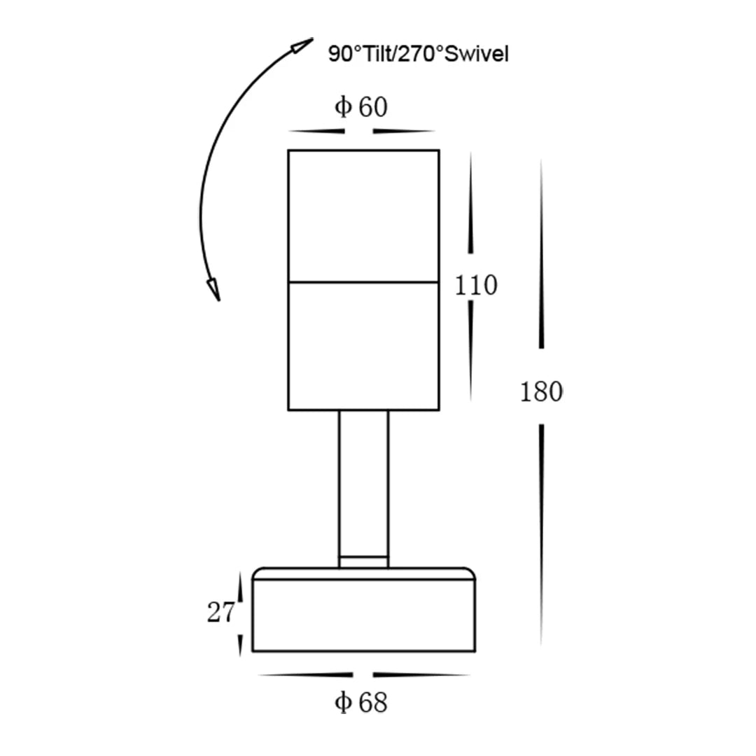 SAL BONDI DZINE SA Exterior Wall Lights Tri- Antique Brass 4W 240V IP65- SE7123TC/AB