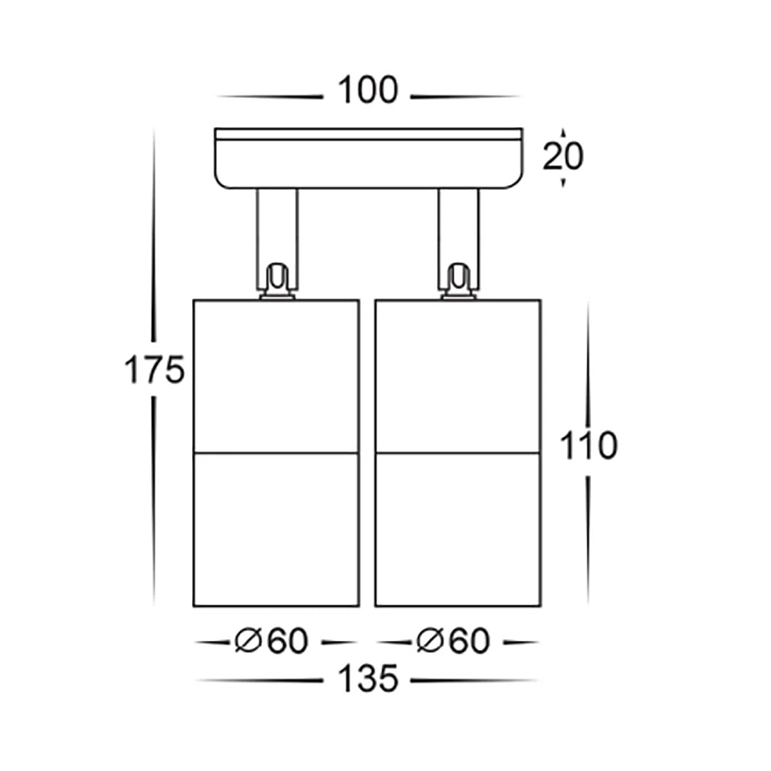 SAL BONDI DZINE TA Exterior Wall Lights Tri- Antique Brass 2x4W 240V IP65- SE7124TC/AB