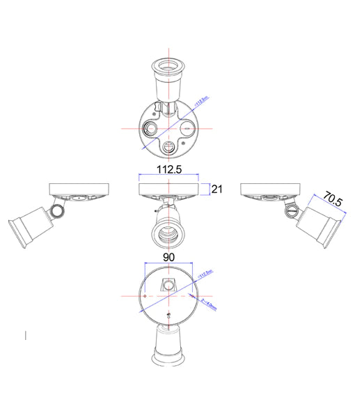 CLA SEC: Surface Mounted LED PAR30 Security Wall Lights 240V IP44 - SEC01S, SEC01