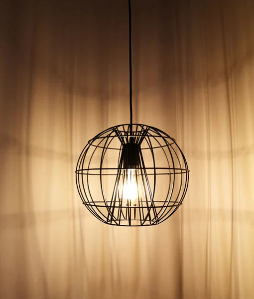 CLA Sentinel Modern Iron Round Cage Interior Pendant Matt Black / Matt White 220-240V - SENTINEL1, SENTINEL2 - CLA Lighting