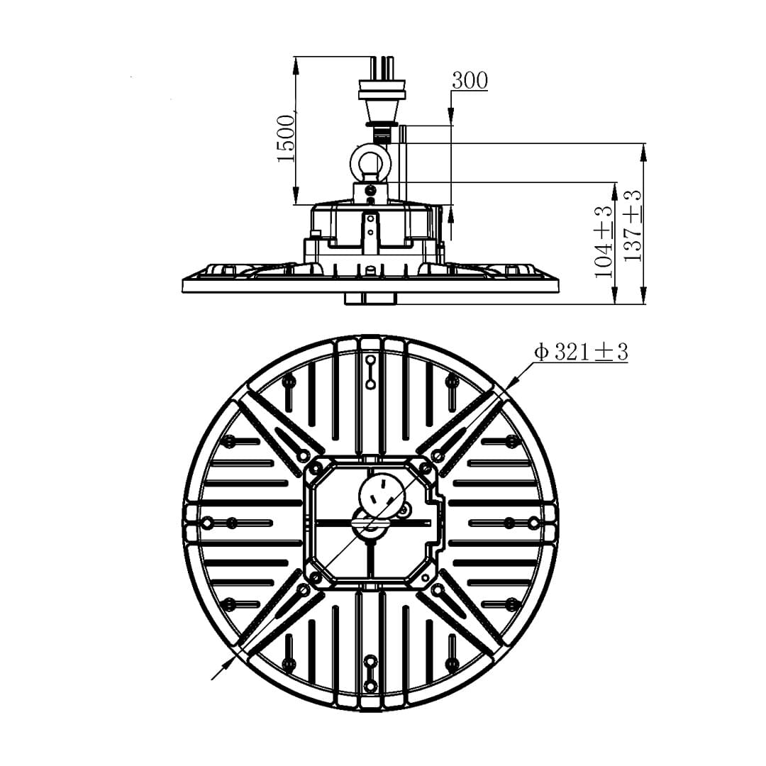 SAL UFO SHB26MP LED High Bay 5000K Black 80/120/150W 240V IP65 - SHB26MP