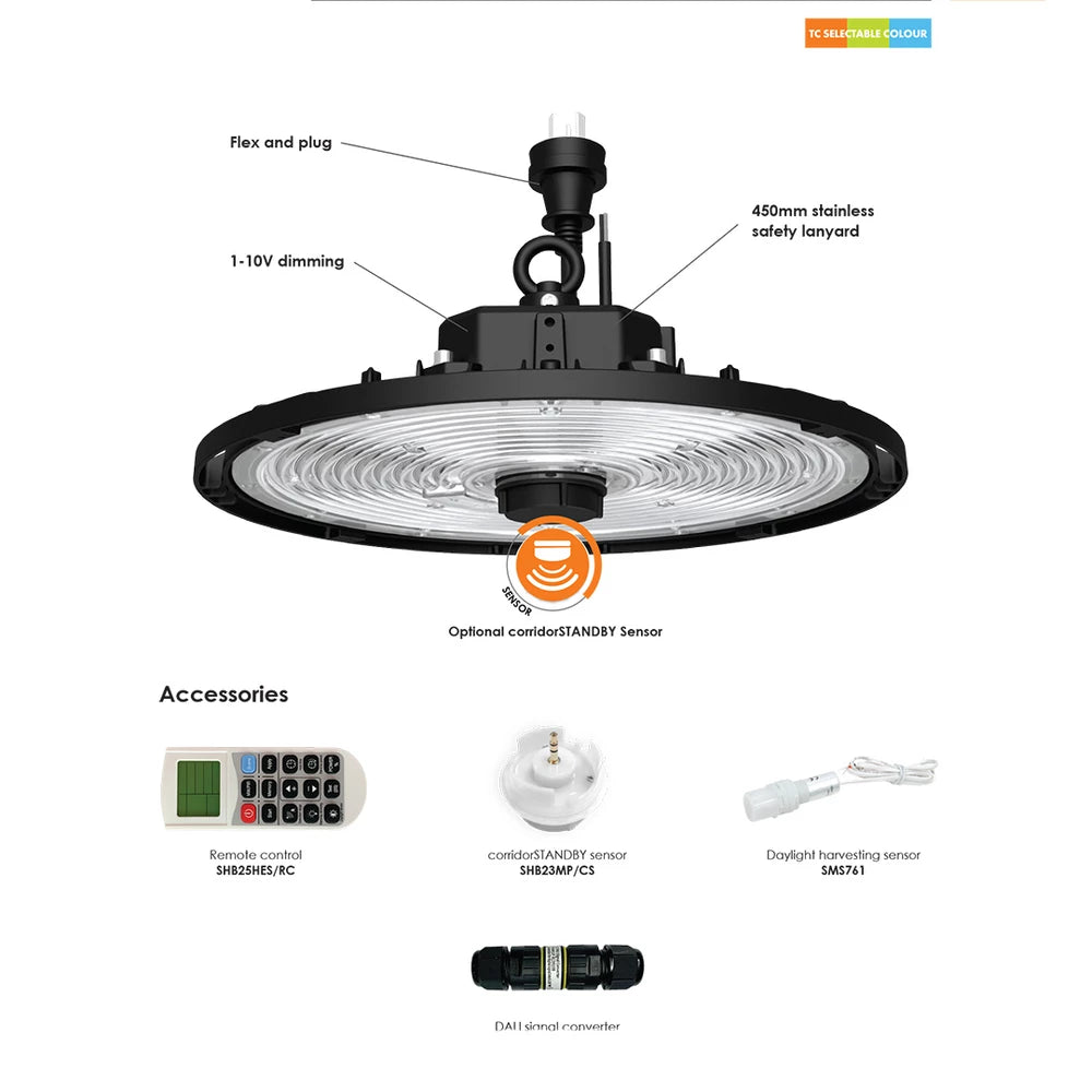 SAL UFO LED High Bay 5000K Black 80W 240V IP65 - SHB26SE