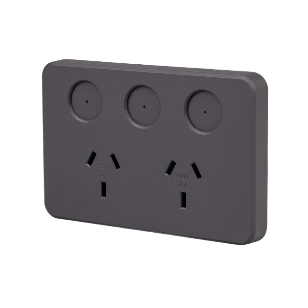 SAL PIXIE AMBIENCE GPO SMART SOCKET Clipsal White / Grey / Black 2400W 240V IP20 - SPO23- SAL Lighting