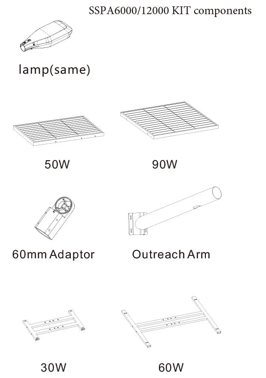 SAL PERIMELED LED Street Lights 4000K Silver 30W/60W IP66- SSPA6000/12000