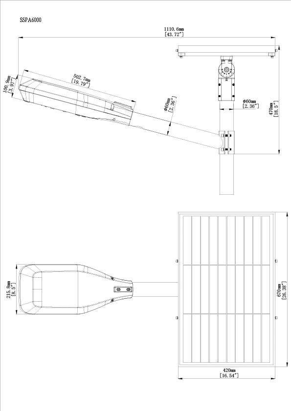 SAL PERIMELED LED Street Lights 4000K Silver 30W/60W IP66- SSPA6000/12000
