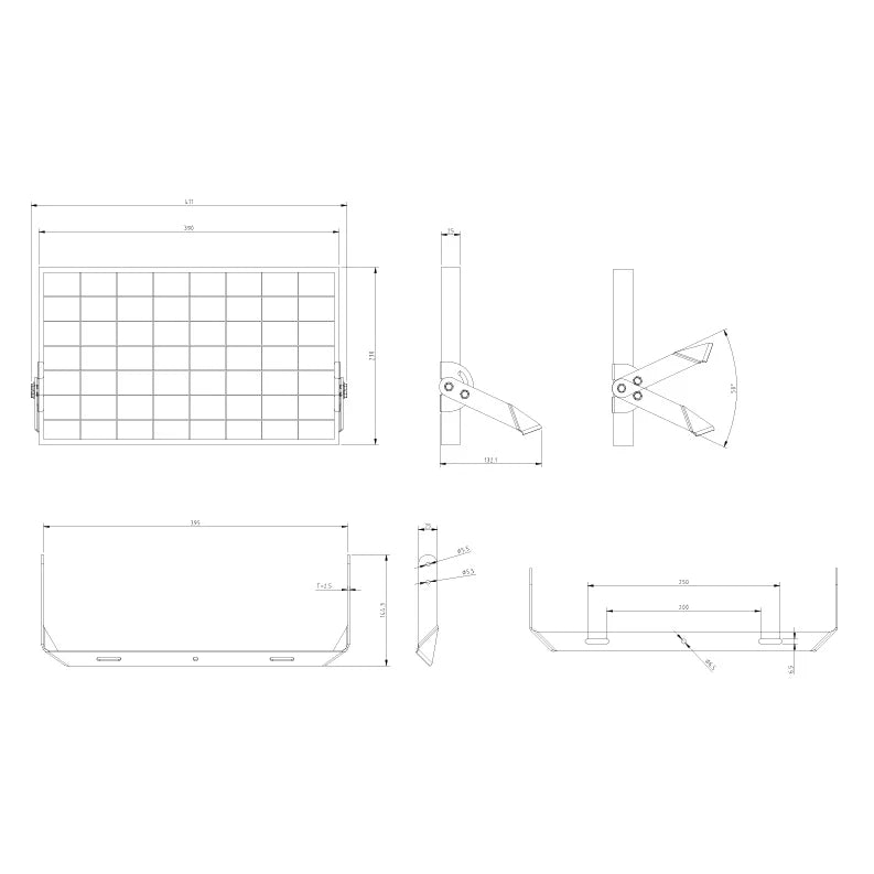 SAL SALRAY 1500 FLEXI LED Flood Lights 5000K Black 10W IP65- SSPF1500