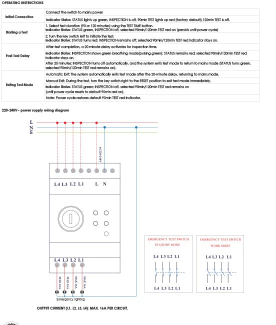 SAL STEWARD Emergency Light Switch Accessories Green 2W 240V- SEL416TS