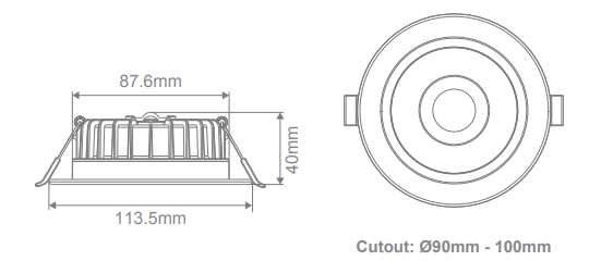 Domus SWAP-STEP LED Downlights Tri - White/ Black/ Satin Chrome 8W 240V IP44 - 21451, 21452, 21453