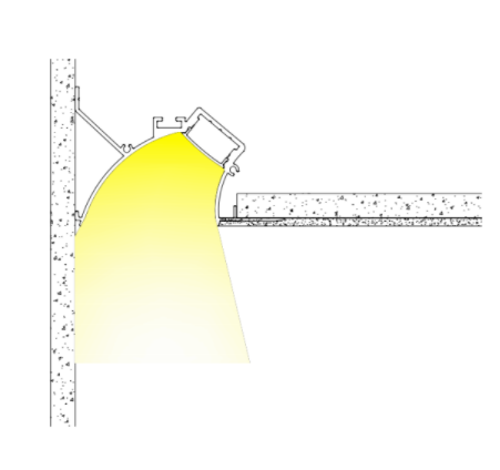 Azoogi 85.5mm x 56.8mm Trimless Deep Wall Washer Aluminium Profile- PR130: Aluminium Trimless Deep Wall Washer Profile