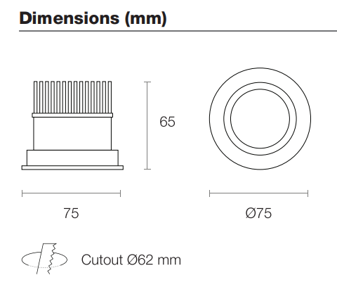 Trend MICROLED MDG6 LED Downlight 3000K 4000K White/ Black 5W 180-265V IP20 - MDG6-3MB, MDG6-4MB