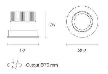 Trend MINILED XDA10 LED Downlights 3000K 4000K Black / White / Silver 10W 180-265V IP20 - XDA103, XDA104 - Trend Lighting