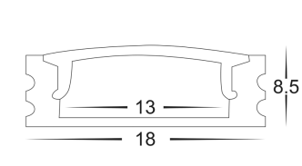 Havit White Shallow Square Aluminium Profile LED Channel - HV9693-1707-WHT