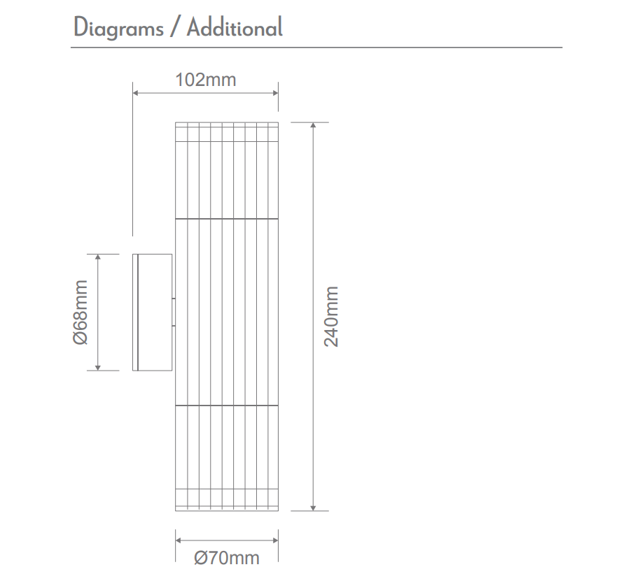 Domus STRIA-2-WB Exterior Wall Light Tri- Black/ White 2x6W 12V/240V IP65- 11200, 11201, 11224, 11225