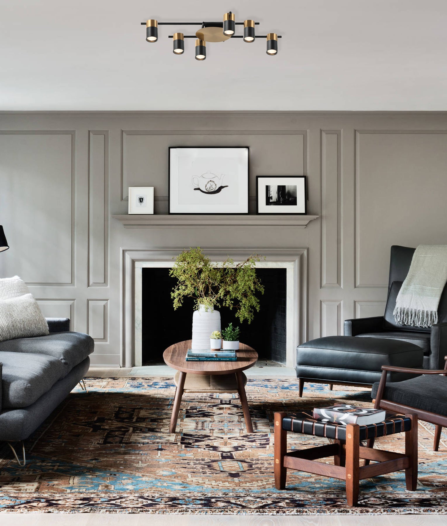 CLA Tache Interior Spot Ceiling Lights Brass Black 220-240V IP20 - TACHE4, TACHE5, TACHE6