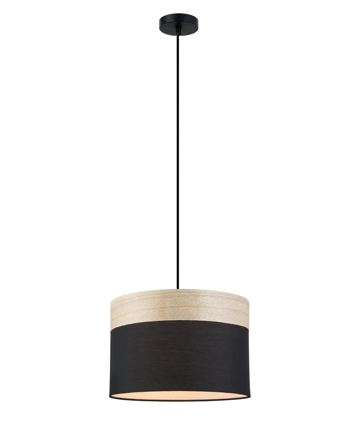 CLA TAMBURA: Scandinavian Medium with Wood Trim Interior Pendant Black / White 220-240V - TAMBURA03, TAMBURA04 - CLA Lighting