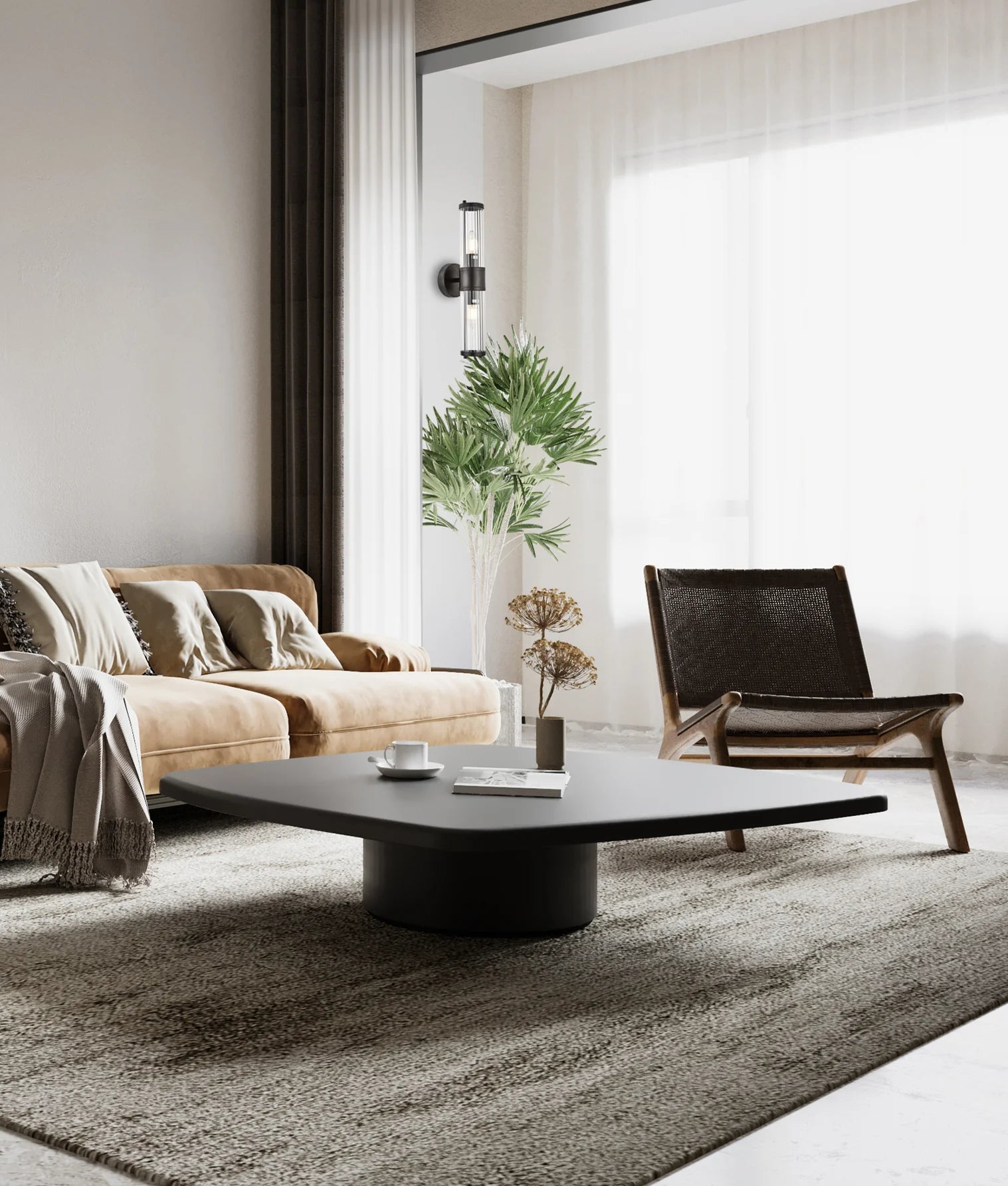 CLA TIEMPO: Up/Down Tubular Clear Glass Interior Wall Lights Antique Brass / Satin Chrome / Chrome / Black / White 220-240V - TIEMPO