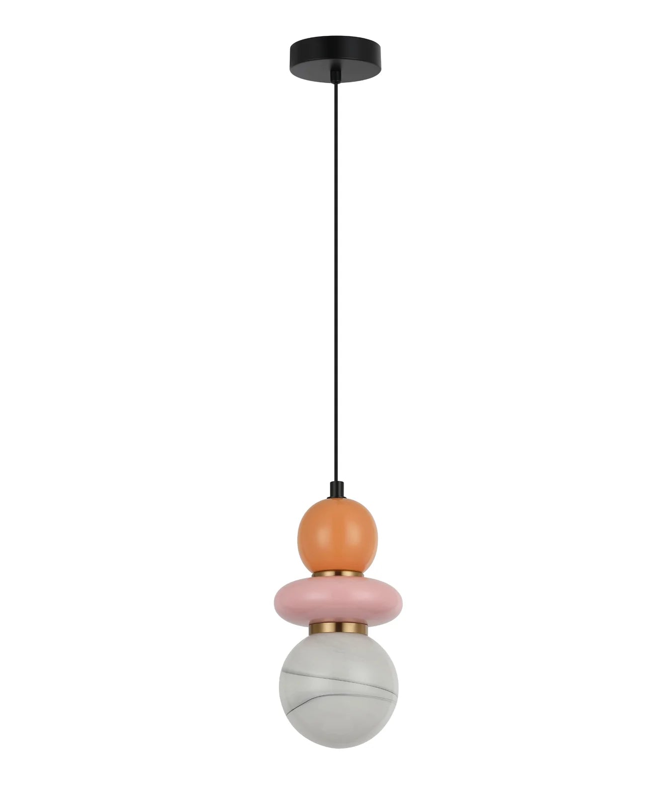 CLA TOCADO: Sandblasted Opal Diffuser Glass with Ceramic Bead Interior Pendants Grey/Purple / Pink/Peach / Blue/Violet 240V- TOCADO