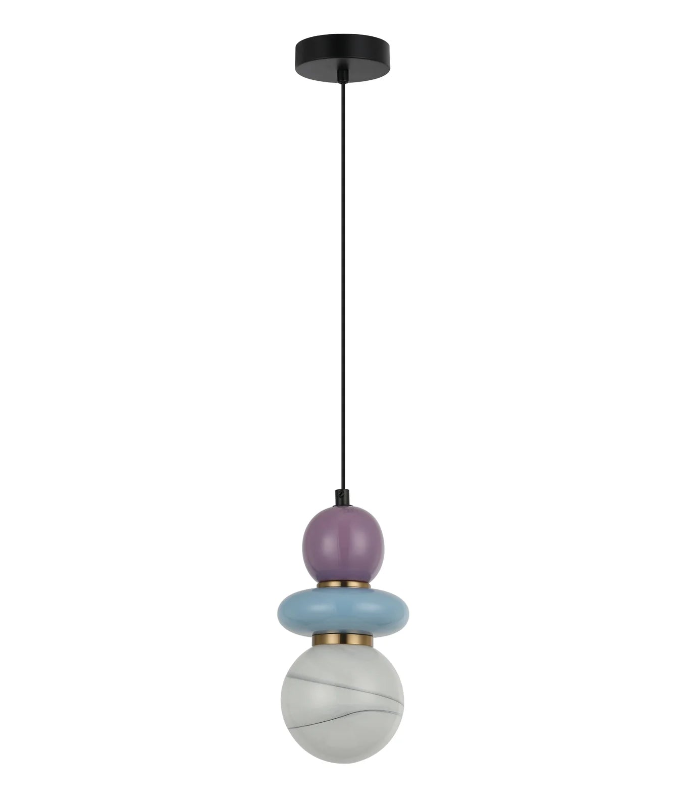 CLA TOCADO: Sandblasted Opal Diffuser Glass with Ceramic Bead Interior Pendants Grey/Purple / Pink/Peach / Blue/Violet 240V- TOCADO