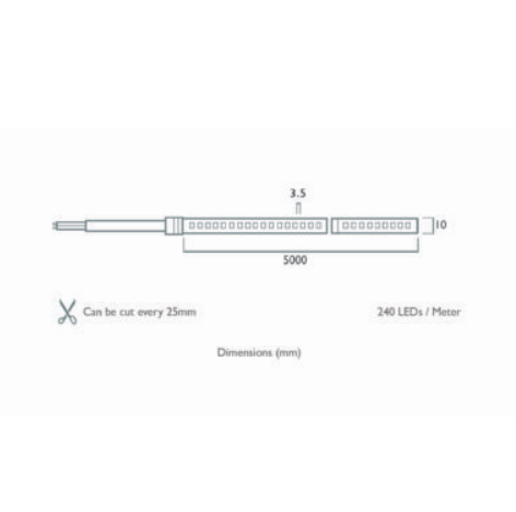 Azoogi Ultra High Power LED Strip 2700K-6000K 19.2W 24V IP20 - STR051, STR053, STR054 Sold per metre