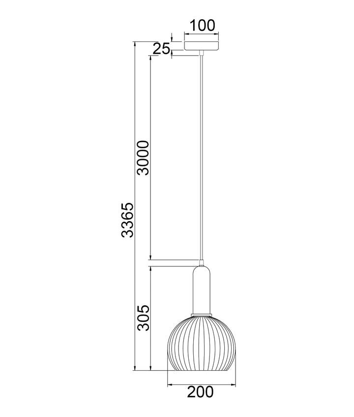 CLA VINTAJ: Wine Glass Ribbed Glass Interior Pendant Smoke / Green / Chrome / Amber / Copper / Clear 220-240V - VINTAJ1, VINTAJ2, VINTAJ3, VINTAJ4, VINTAJ5, VINTAJ6 - CLA Lighting