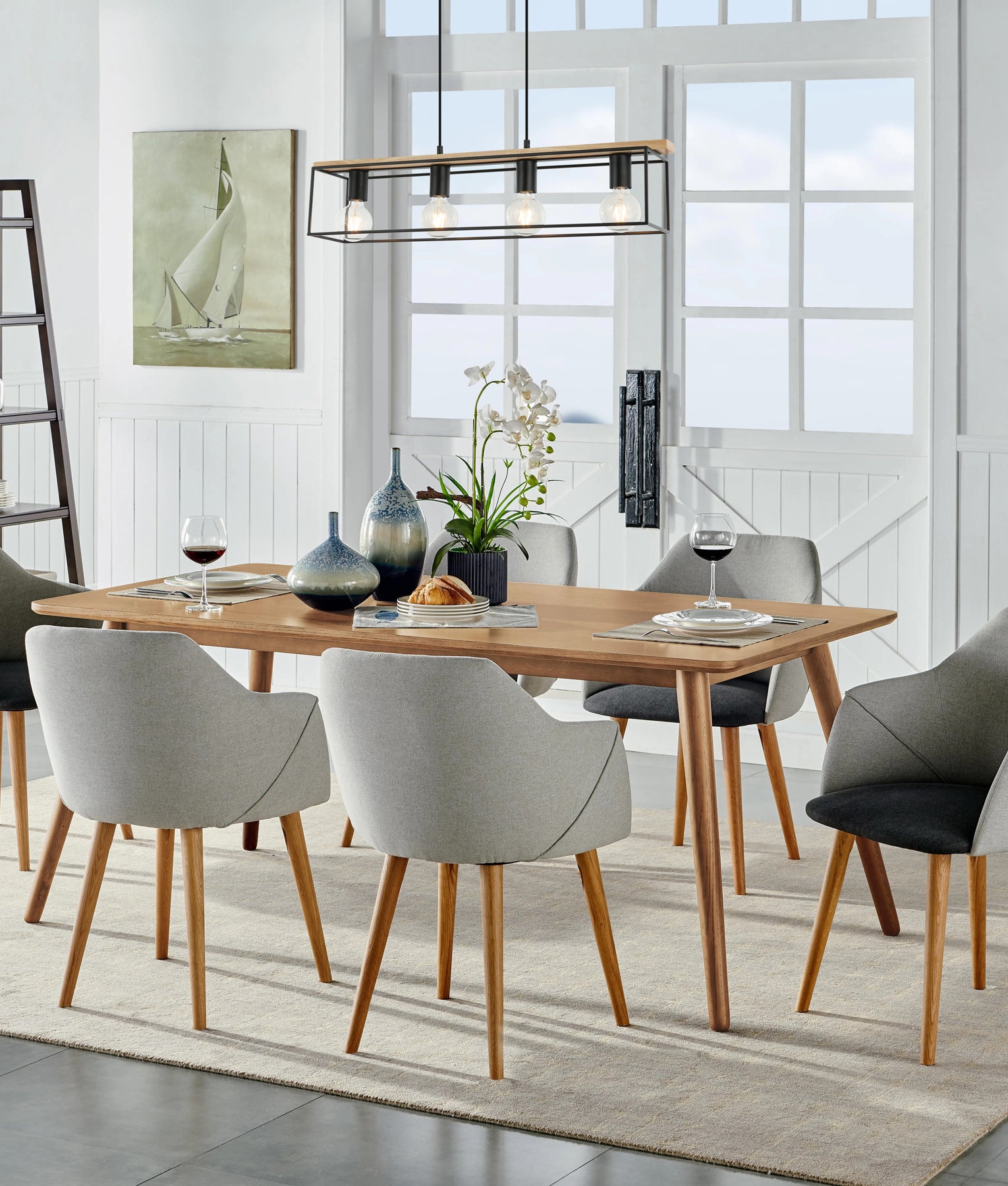 CLA VIRUN: Rectangular Frame Wood Interior Pendant Black Hardware 220-240V - VIRUN1 -CLA Lighting