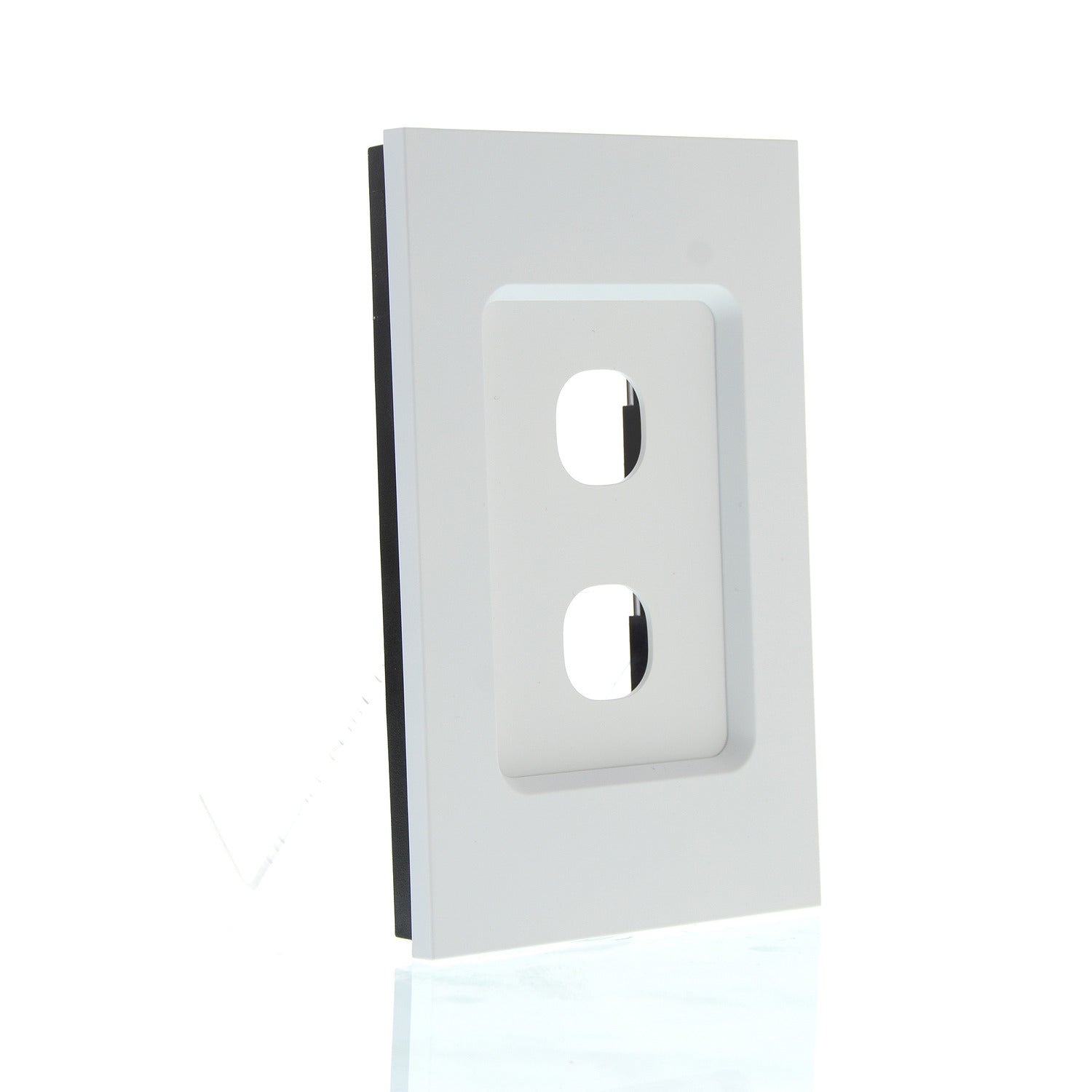 Clipsal Grid and Cover, Saturn Zen, 2 Gang White/ Black- Z4032VH-ZB, Z4032VH-ZW