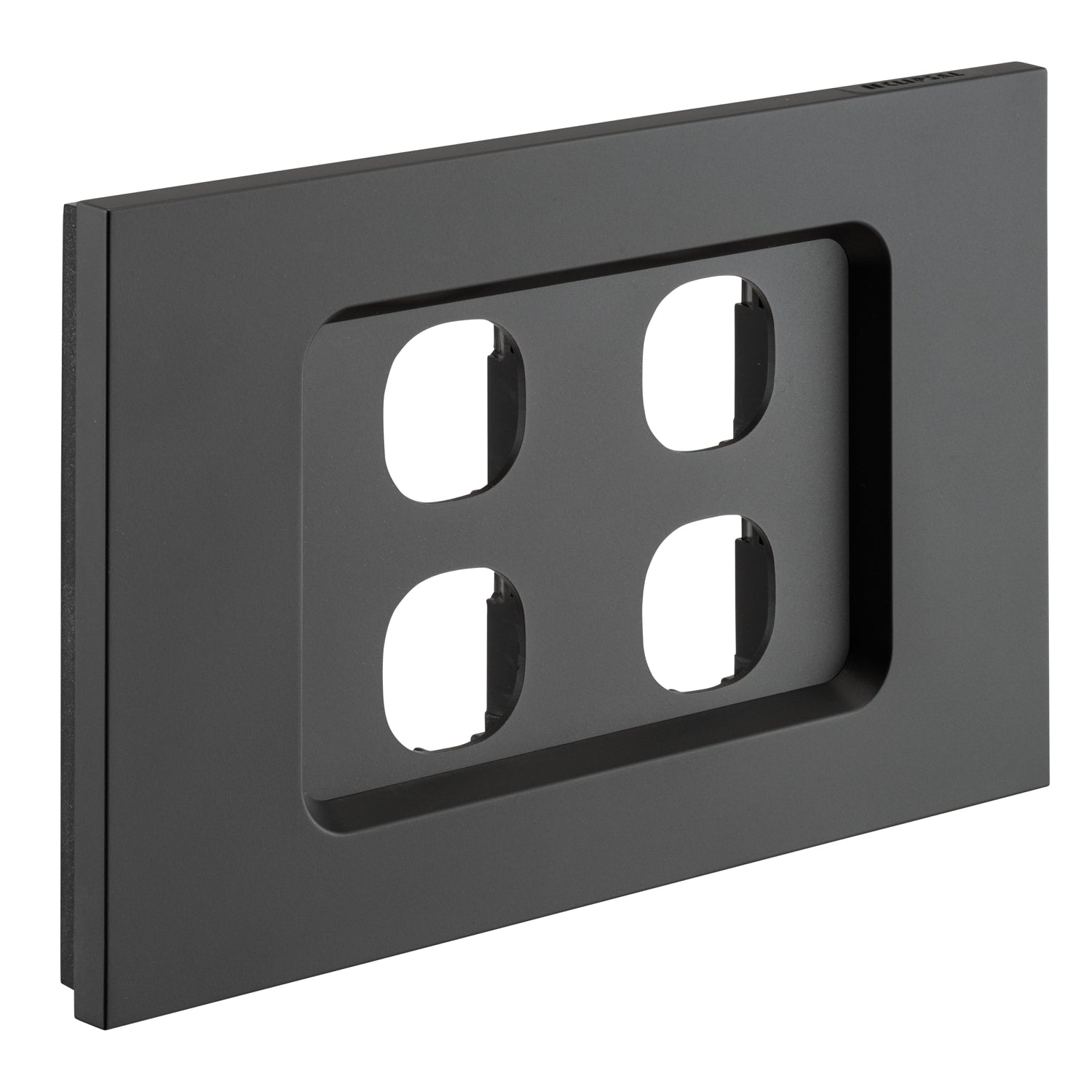 Clipsal Grid and Cover, Saturn Zen, 4 Gang Black- Z4034VH-ZB