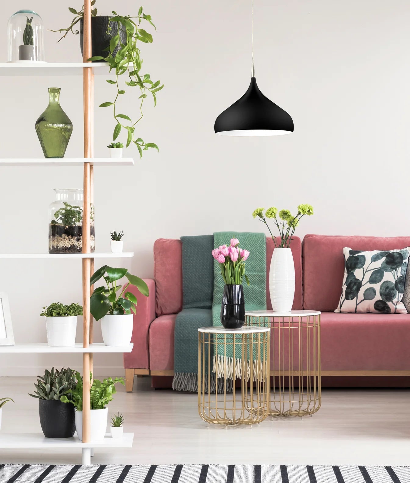 CLA ZARA: Modern Bell/ Dome Shape Interior Pendant Oak/ Burl Wood/Matt Black 220-240V - ZARA